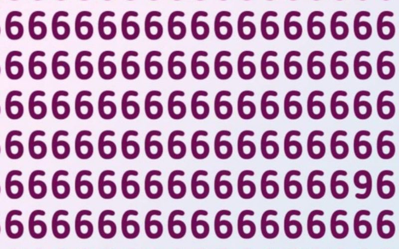optical illusion find the number 9 hidden among the 6 numbers
