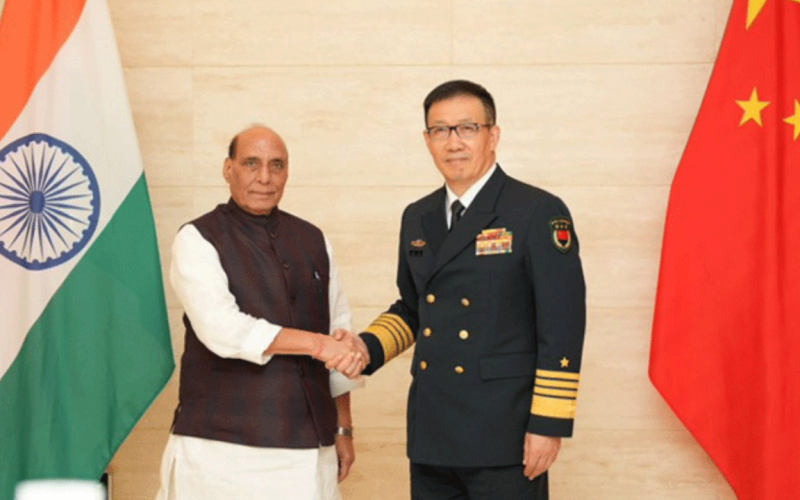 Rajnath Singh talks with Chinese defense minister